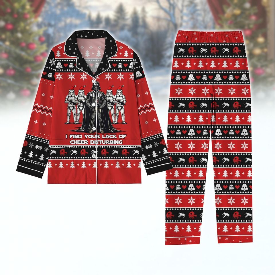Star Wars Christmas Pajamas Set, Darth Vader Long Sleeve Pajamas