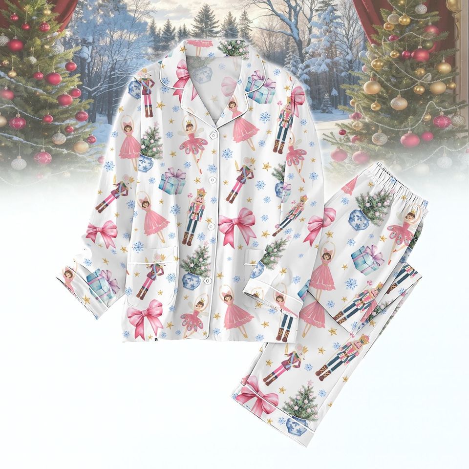 Nutcracker Christmas Pajamas Set, Nutcracker Coquette Holiday PJS