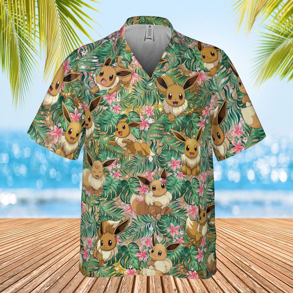 Eevee Hawaiian Shirt, Eevee Evolution Hawaiian Shirt