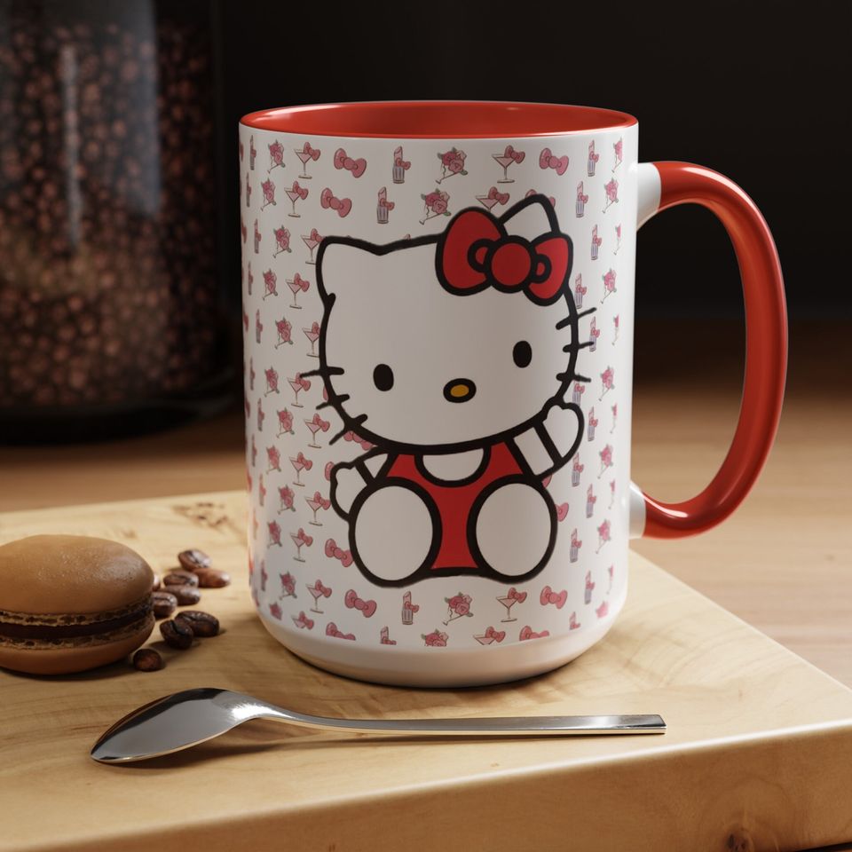 Hello Kitty Cute Cartoon Iconic Kitty Accent Coffee Mug