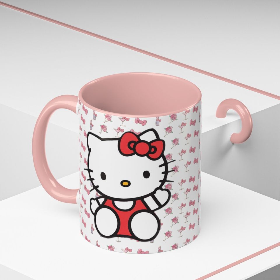 Hello Kitty Cute Cartoon Iconic Kitty Accent Coffee Mug
