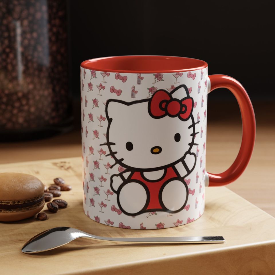 Hello Kitty Cute Cartoon Iconic Kitty Accent Coffee Mug