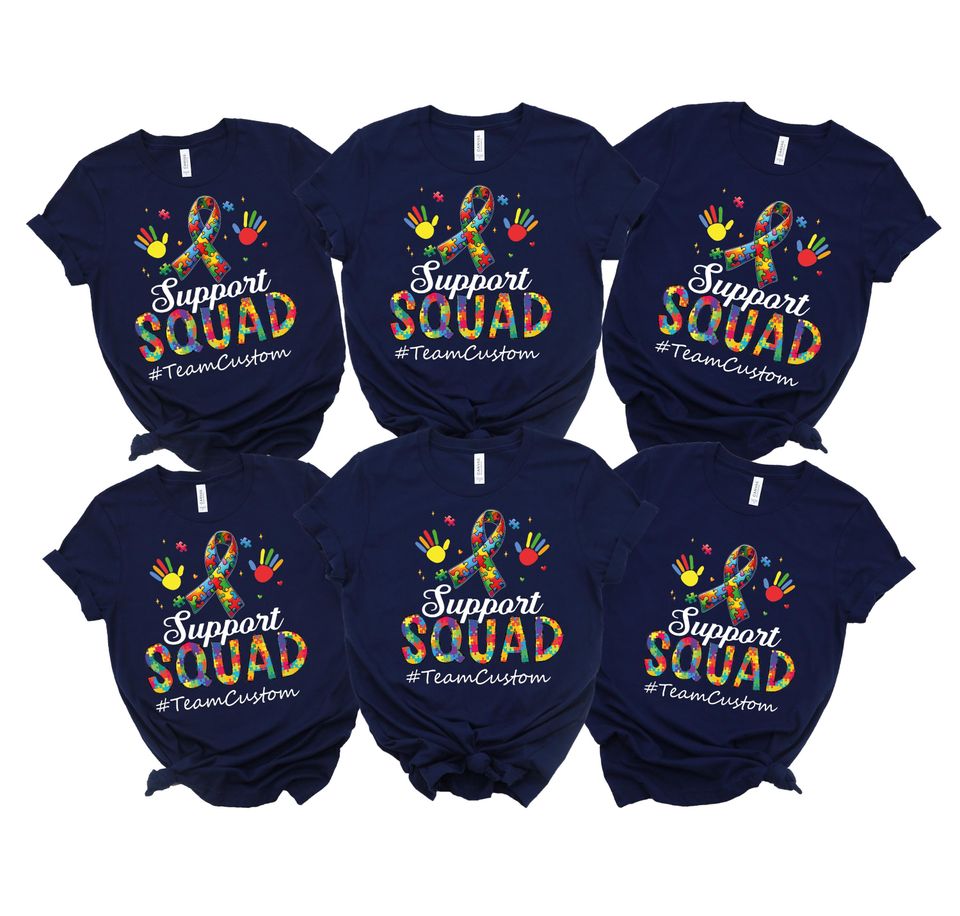 Customizable Autism Awareness Tee: Support Squad Matching Family Shirts