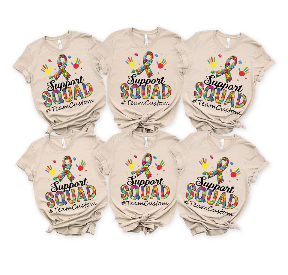 Customizable Autism Awareness Tee: Support Squad Matching Family Shirts