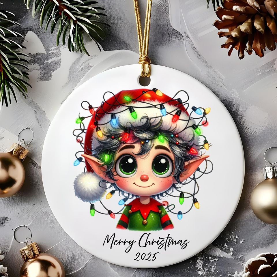 Personalized Elf Christmas Ornament Custom Name Holiday Decoration Cute Xmas Gift 2025