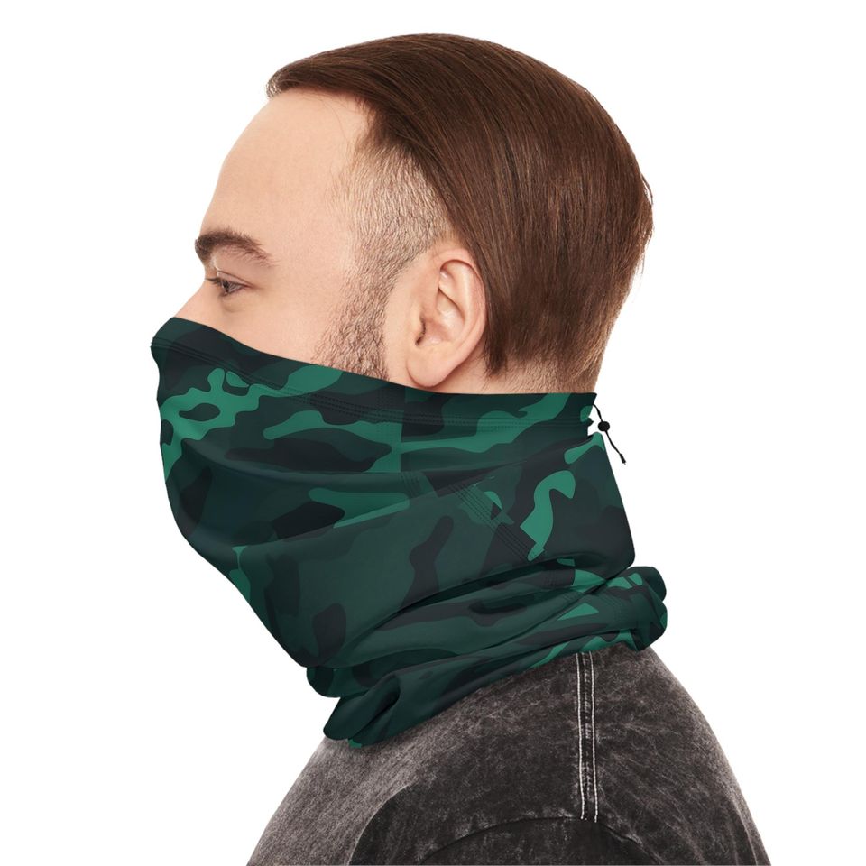 Winter Neck Gaiter With Drawstring Camo Forest