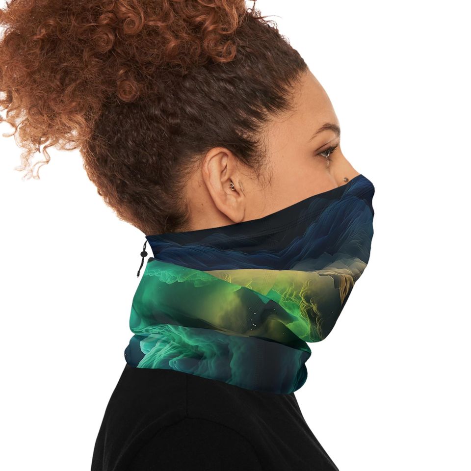 Cloudy Volcano Winter Neck Gaiter With Drawstring