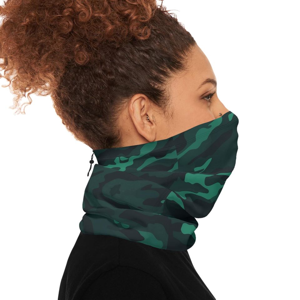 Winter Neck Gaiter With Drawstring Camo Forest