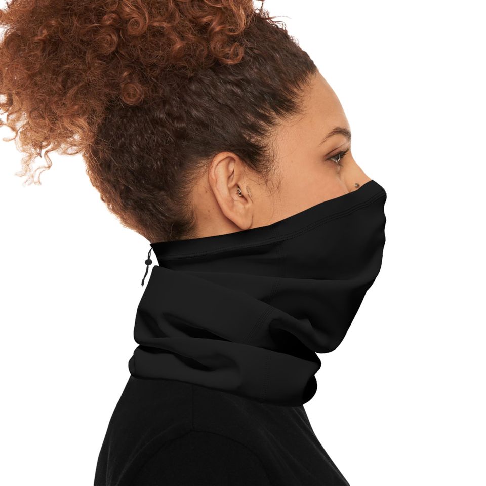 Winter Neck Gaiter: Fleece Flower Face Mask with Drawstring