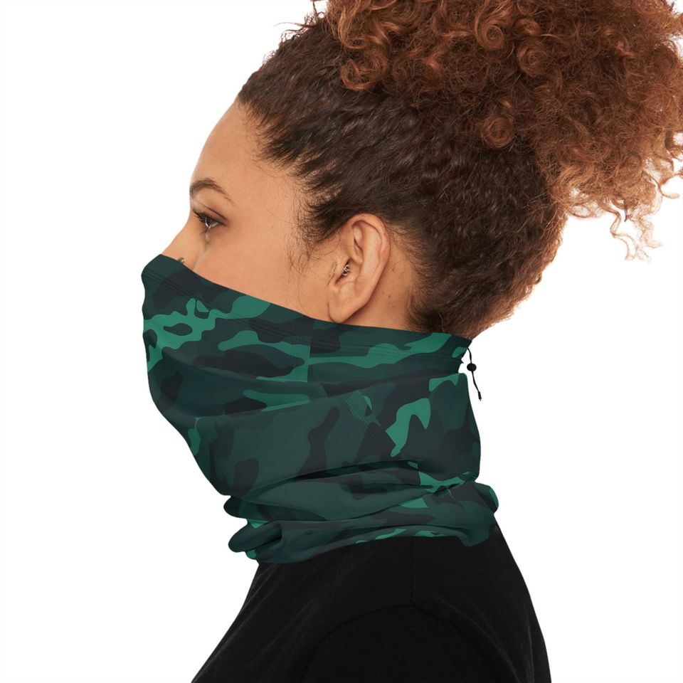 Winter Neck Gaiter With Drawstring Camo Forest