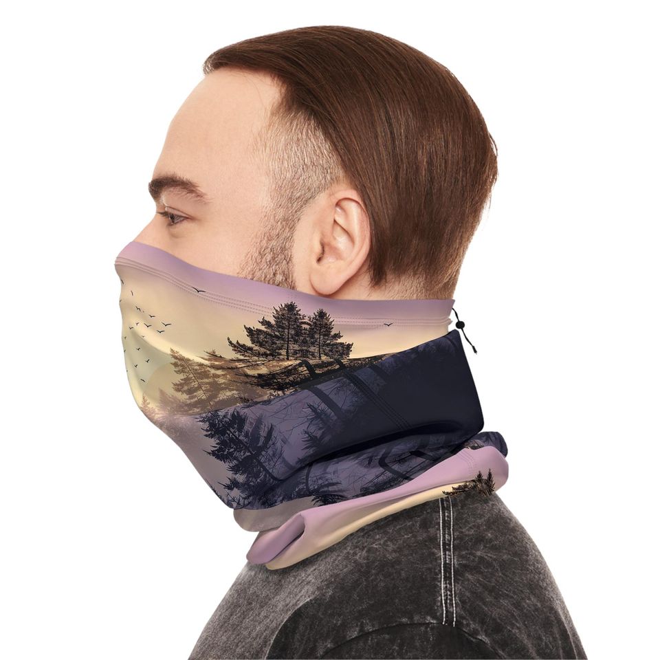 Sunset Forest Fleece Winter Neck Gaiter Scarf