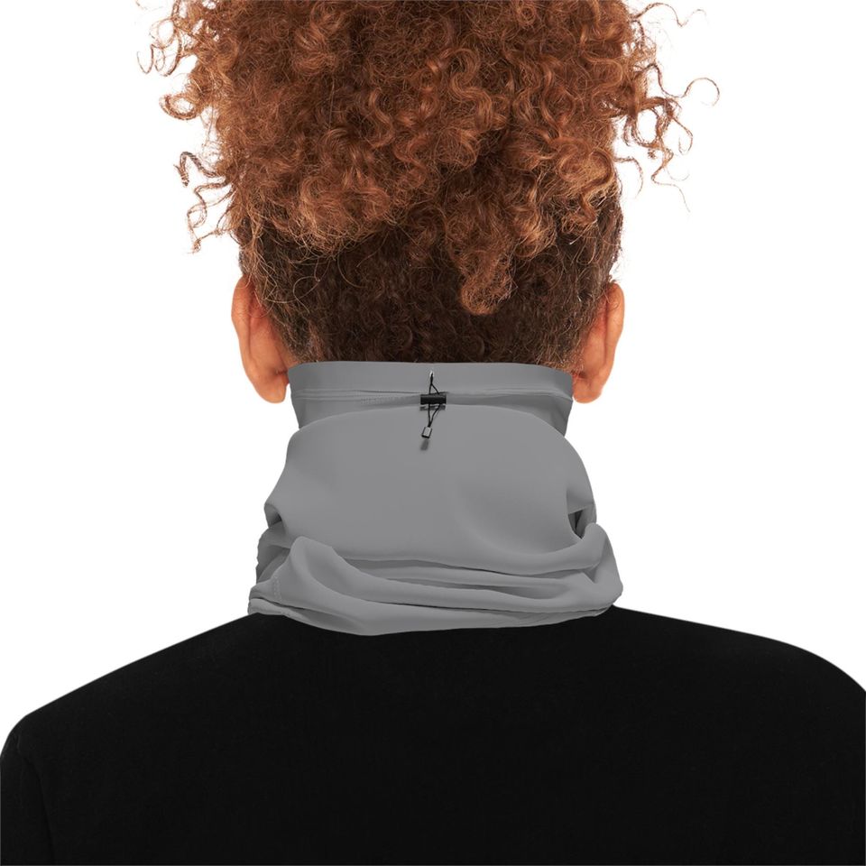 Feather Print Winter Neck Gaiter: Blend with Drawstring