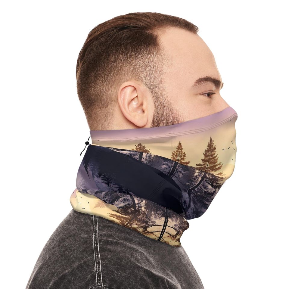 Sunset Forest Fleece Winter Neck Gaiter Scarf