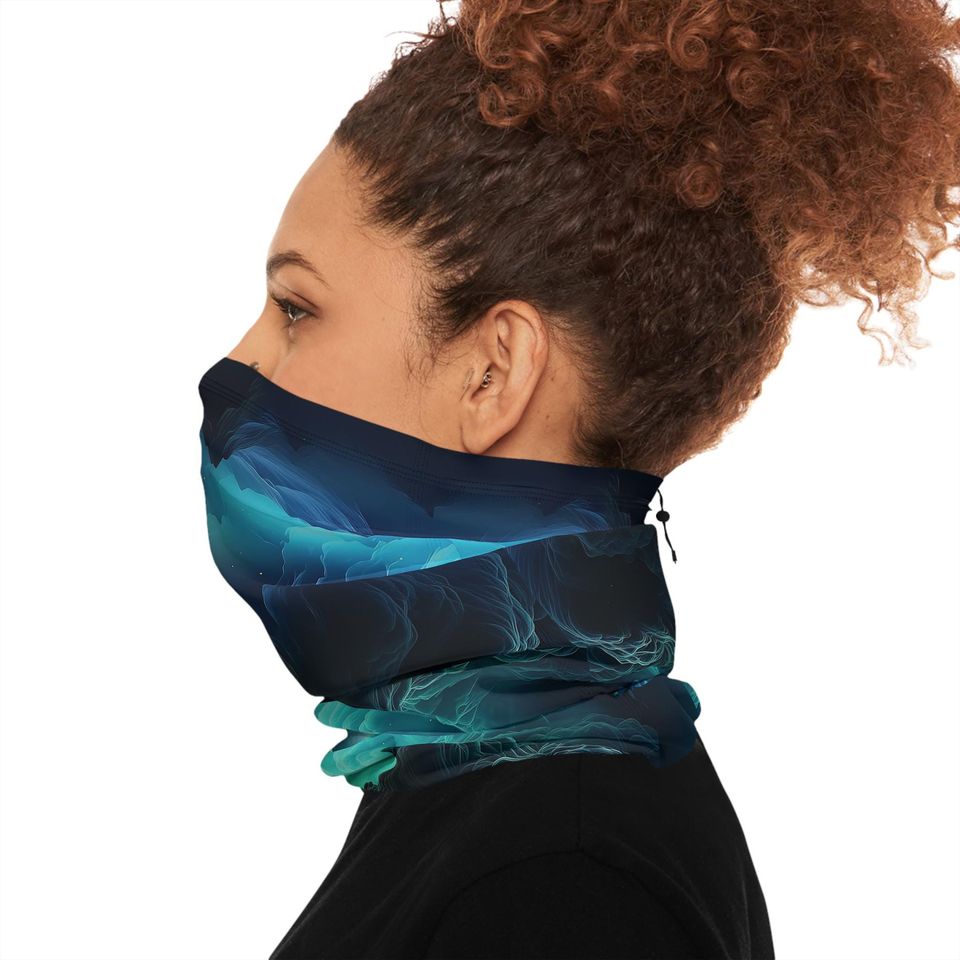 Cloudy Volcano Winter Neck Gaiter With Drawstring
