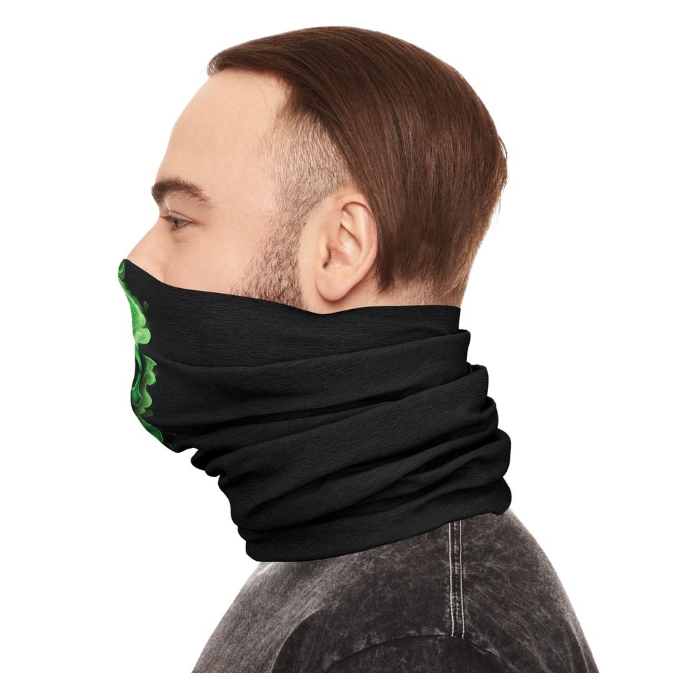 Green Skull Tube Scarf: Lightweight Neck Gaiter