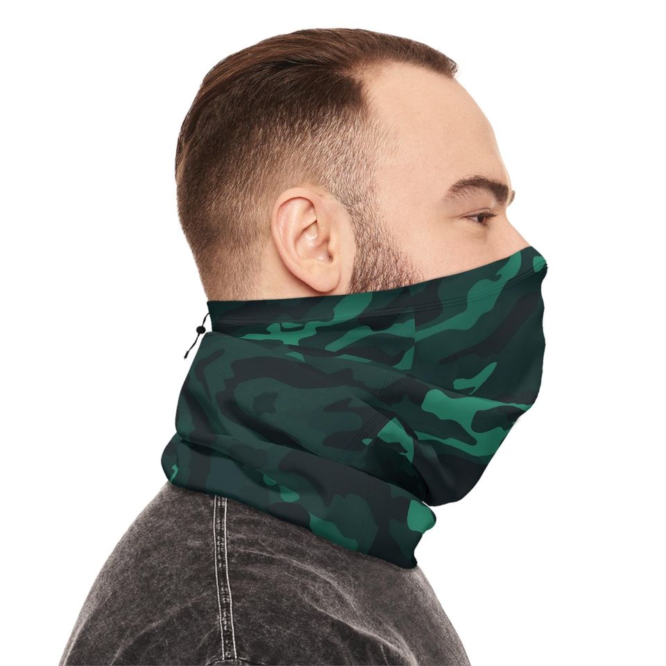 Winter Neck Gaiter With Drawstring Camo Forest