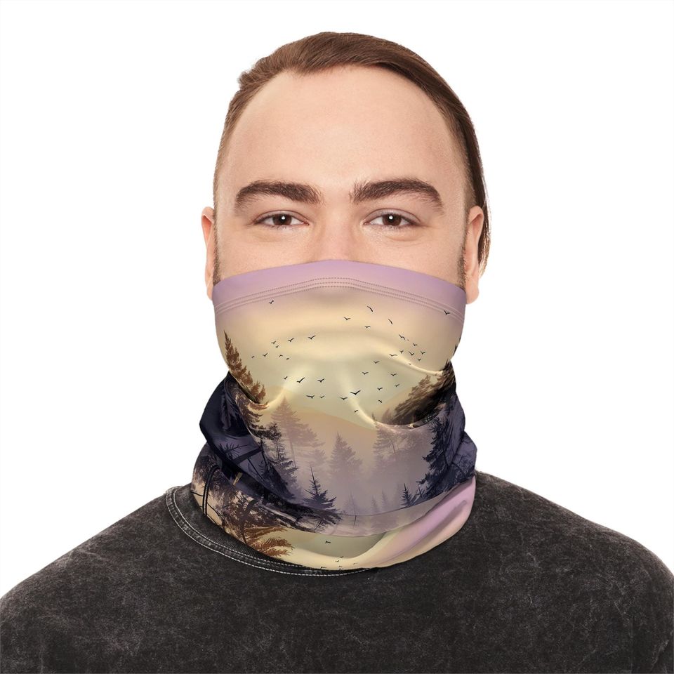 Sunset Forest Fleece Winter Neck Gaiter Scarf