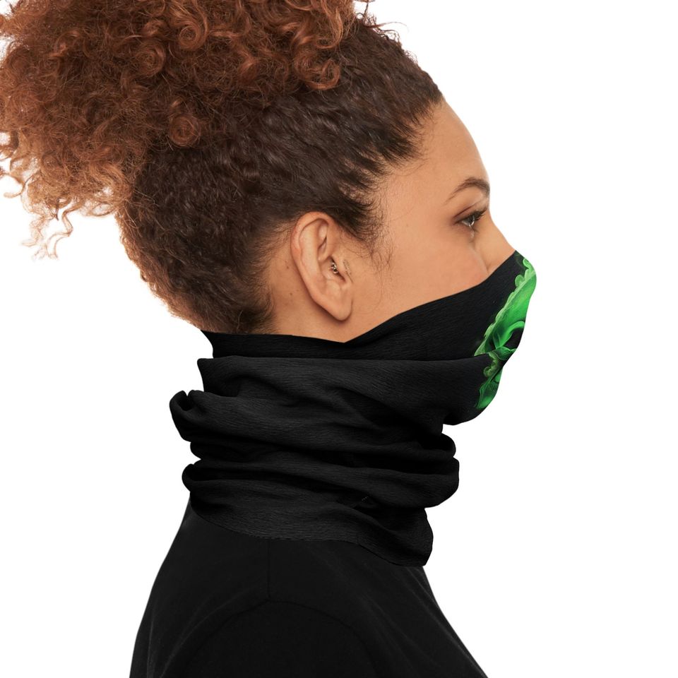 Green Skull Tube Scarf: Lightweight Neck Gaiter