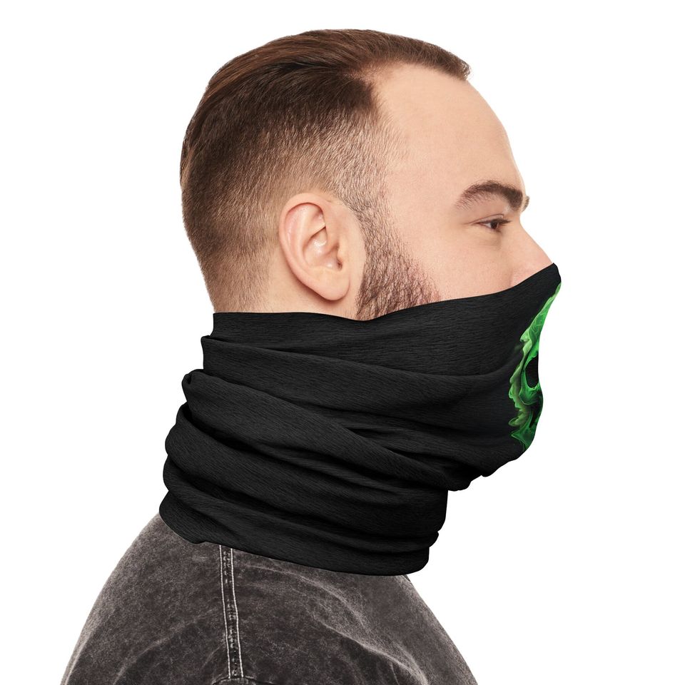 Green Skull Tube Scarf: Lightweight Neck Gaiter