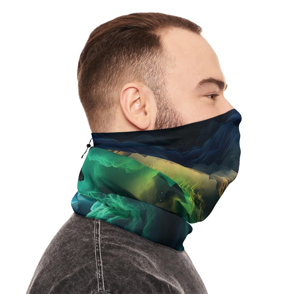 Cloudy Volcano Winter Neck Gaiter With Drawstring