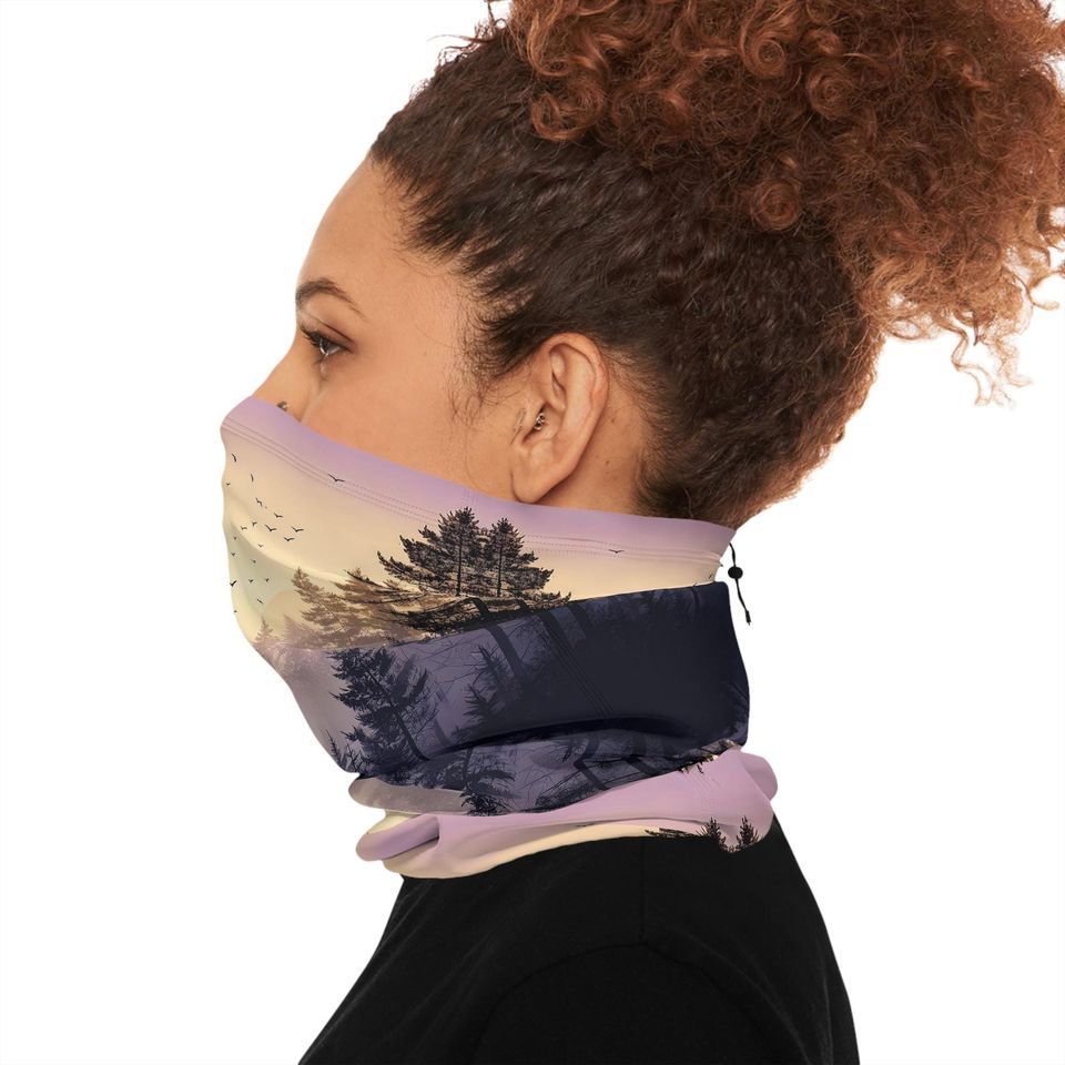 Sunset Forest Fleece Winter Neck Gaiter Scarf