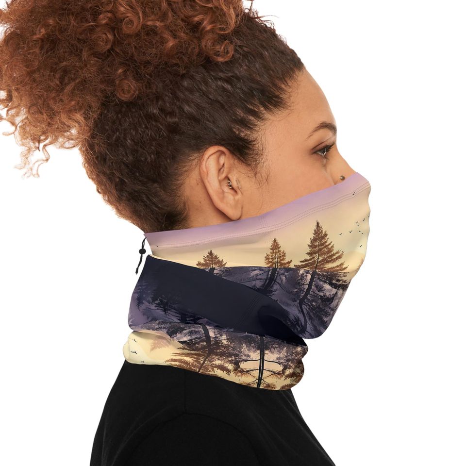 Sunset Forest Fleece Winter Neck Gaiter Scarf