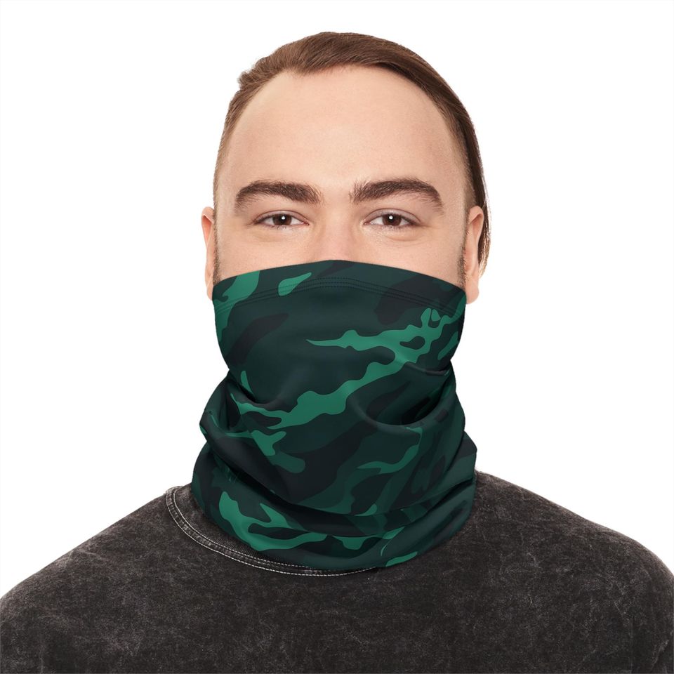 Winter Neck Gaiter With Drawstring Camo Forest
