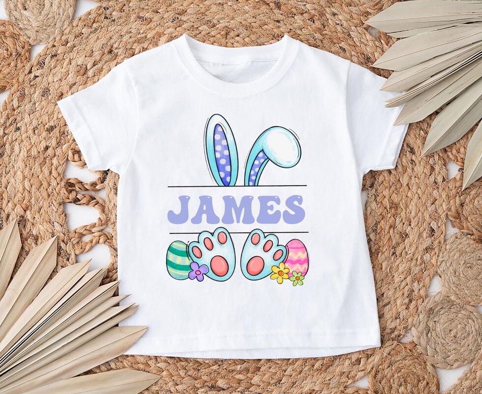 Happy Easter Custom Shirt, Cute Bunny Toddler T-Shirt, Easter Family Trip Shirt, Kids Easter Tee, Personalized Easter Shirt, Bunny Lover Tee