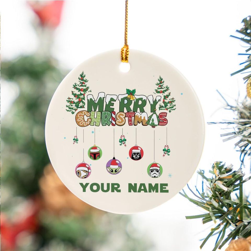Custom Star Wars Christmas Ceramic Ornament, Custom Ornament
