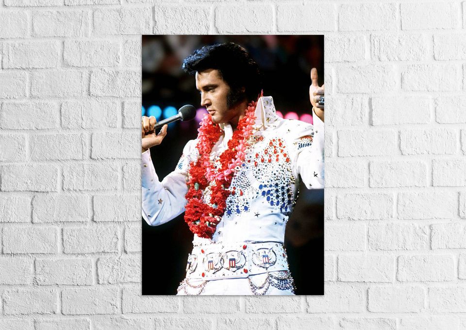 Poster of Elvis Presley during "Aloha From Hawaii Via