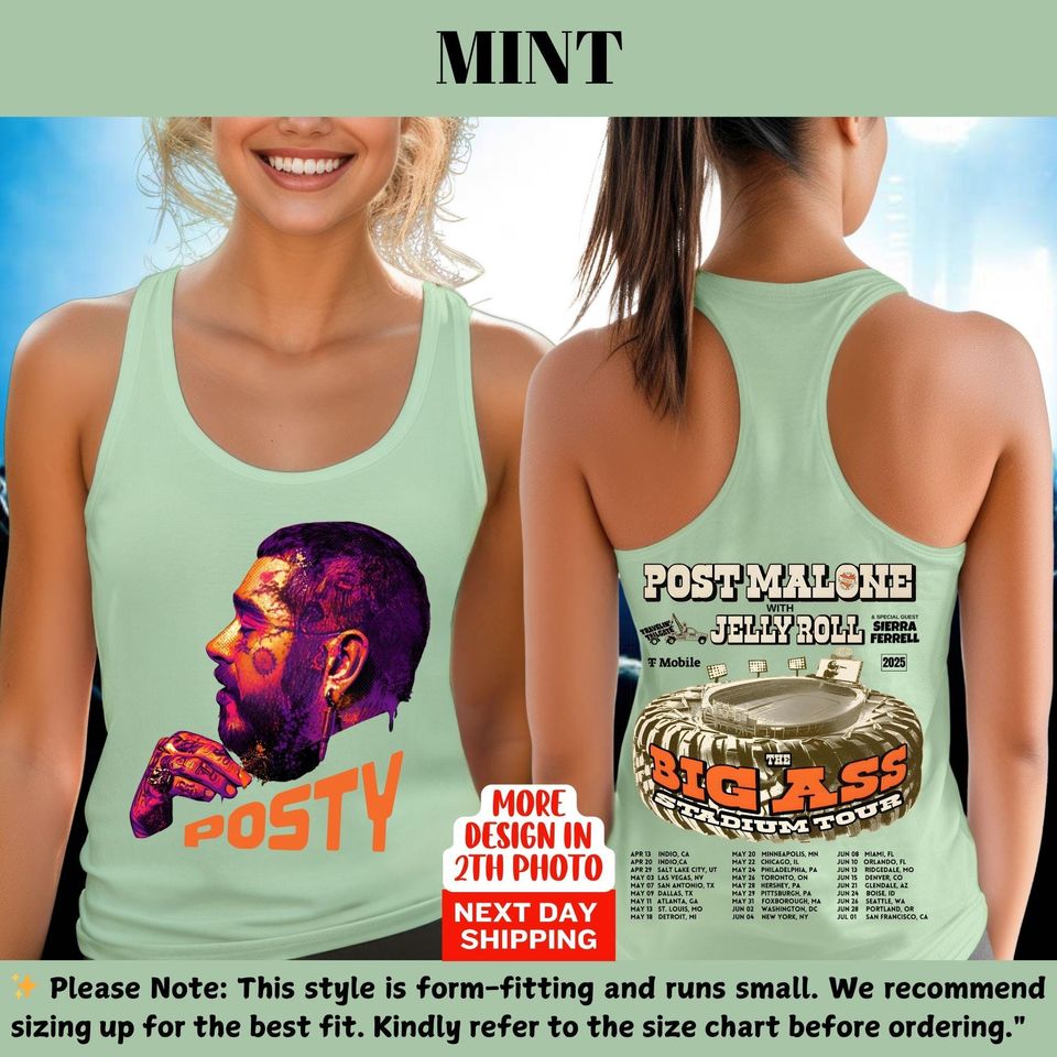 Post Malone Tank Top, Kids Vintage Tour 2025 Apparel