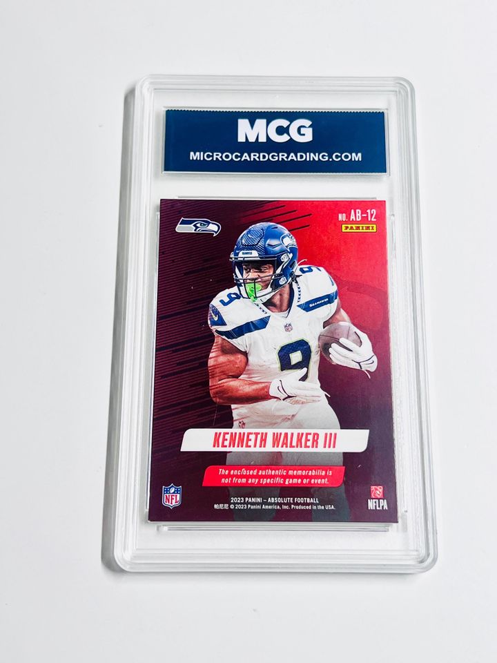 Kenneth Walker 2023 Absolute Burners Relic Acrylic Block Card Seattle Seahawks Gem Mint