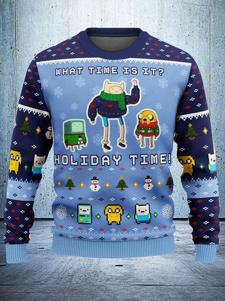 Adventure Time Ugly Christmas Sweater Holiday Time Sweater Cartoon Xmas Gift For Men Women