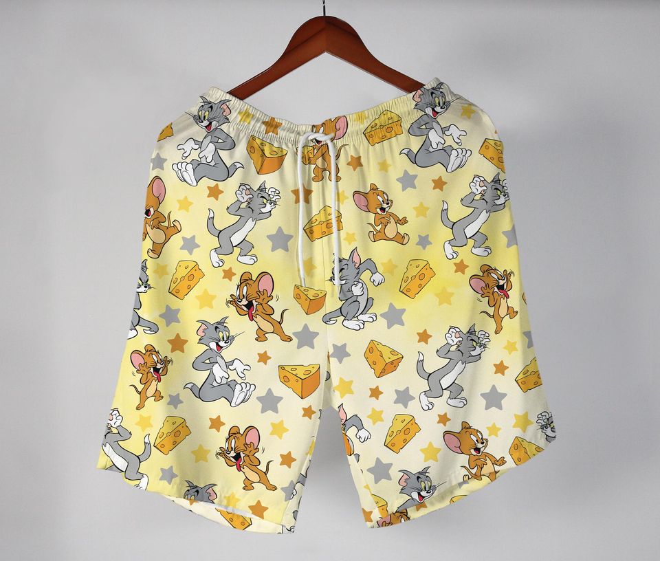 Tom And Jerry Hawaiian Shirt Tropical Button Up Shirt Summer Aloha Hawaii Shirt Summer Beach Short Funny Tom Shirt Gifts
