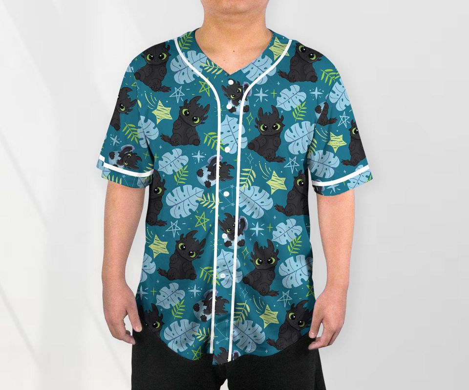 Toothless Baseball Jersey Shirt Dragon Toothless Shirt Cute Baseball Jersey