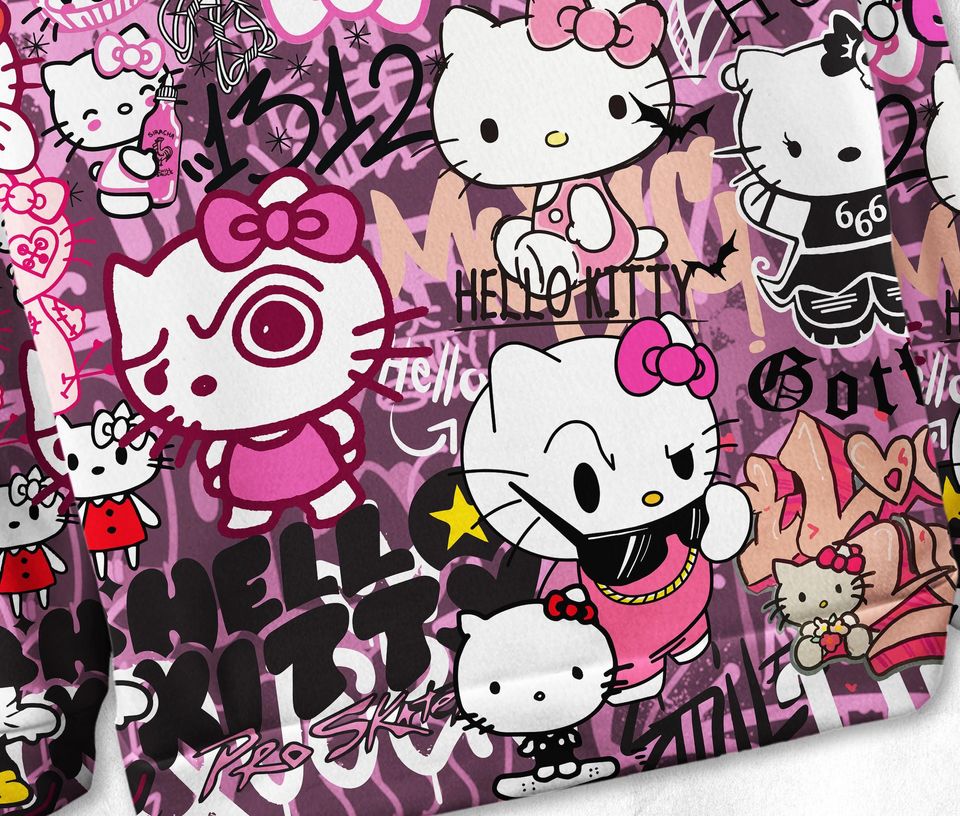 Hello Kitty 3D Hoodie Shirt, Tropical Cute Design, Rock Style, Gift