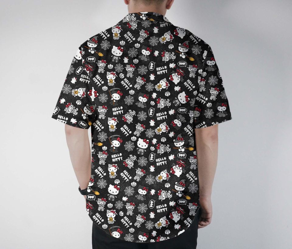 Hello Kitty Hawaiian Shirt, Cute Summer Hello Kitty Button Up Shirt