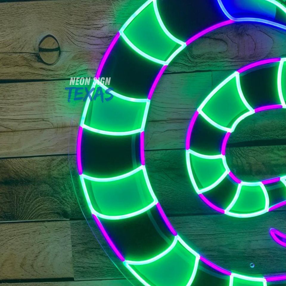 It's Showtime Neon Sign Coiling Sandworm Neon Sign Beetlejuice Neon Sign Halloween Decor LED Sign Spooky Led Neon Sign Halloween Gift