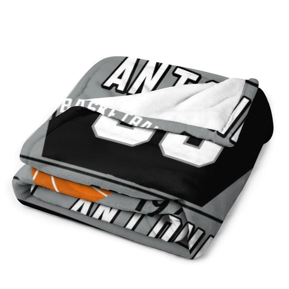 San Antonio Personalized Basketball Blankets, Custom Name & Number Throw Blanket for Basketball Fans, Blanket Gifts Men Women Youth Kids