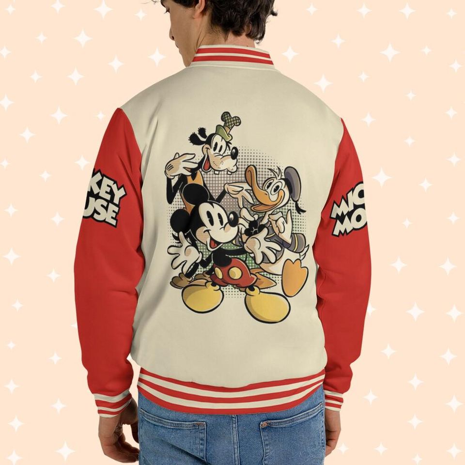 Personalize Mickey And Friends Funny Life Style, Adult Varsity Jacket, Personalized Disney Jacket, Baseball Jacket