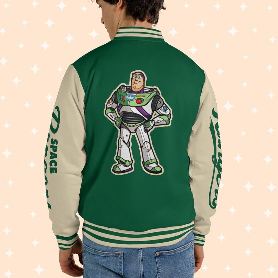 Personalize Toy Story Buzz Lightyear Space Buzz Green, Personalized Disney Jacket, Baseball Team Uniform Varsity