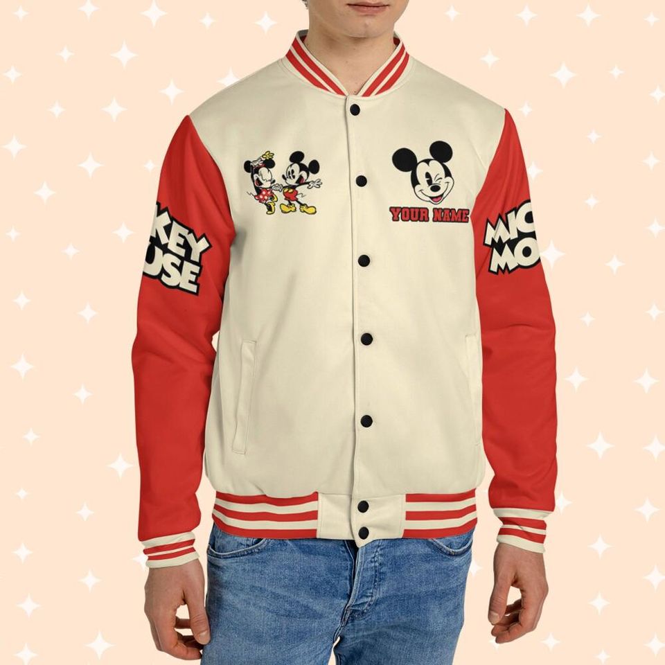 Personalize Mickey And Friends Funny Life Style, Adult Varsity Jacket, Personalized Disney Jacket, Baseball Jacket