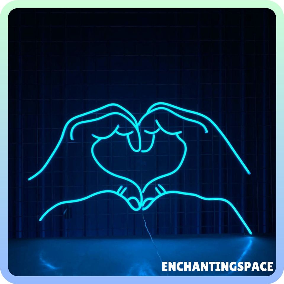 Hand Heart Neon Sign, Hand Heart Valentine Led Sign
