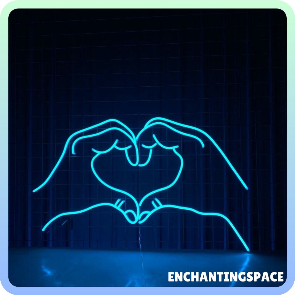 Hand Heart Neon Sign, Hand Heart Valentine Led Sign