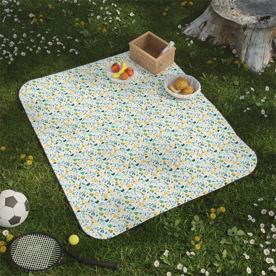 Nautical Sailing Print Picnic Mat