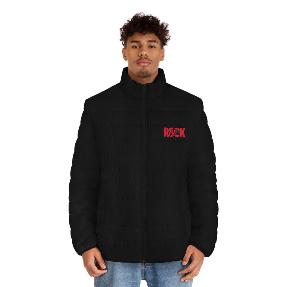 Rockstar Puffer Jacket, Rock Puff Coat, Rocker Down Jacket, Punk Rock Revolution Puffer Jacket
