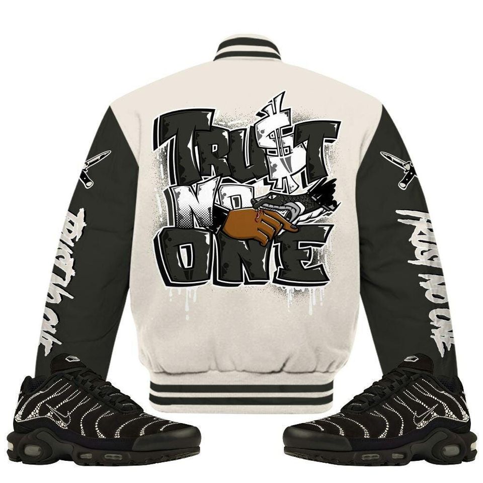 Air Max Plus Moonlight Swarovski Varsity Jacket, Trust No One Baseball Jackets