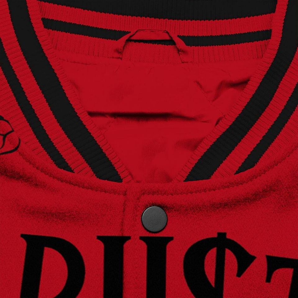 Bred Velvet 11s Varsity Jacket, Trust No One Baseball Jackets