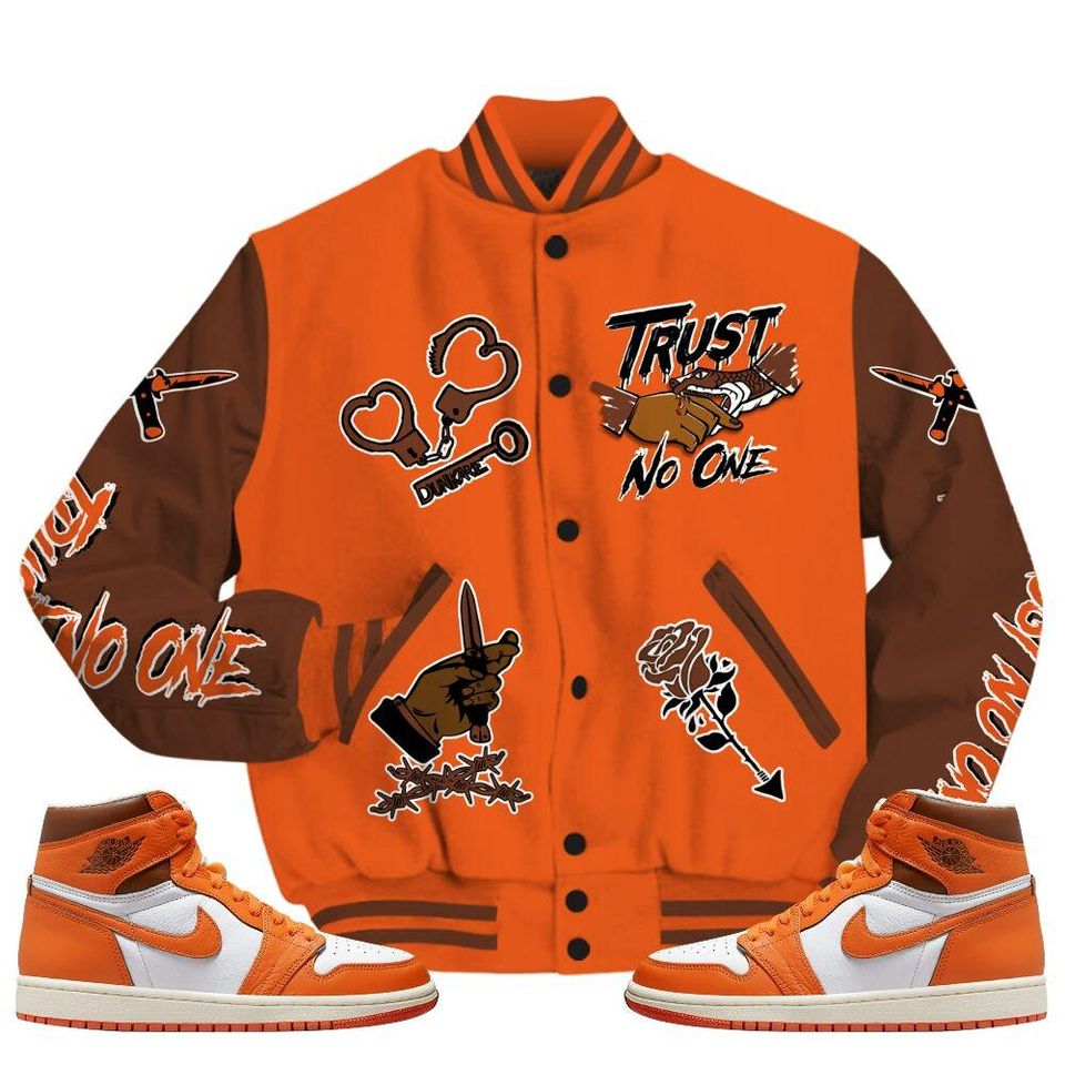 High OG Starfish 1s Varsity Jacket, Trust No One Baseball Jackets
