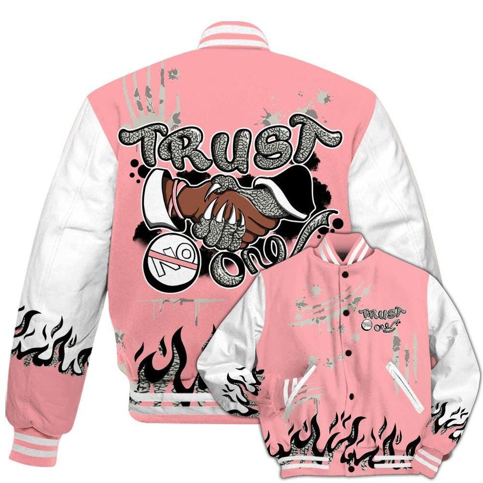 Retro Wings 3s Varsity Jacket, Graphic Trust No One Baseball Jackets